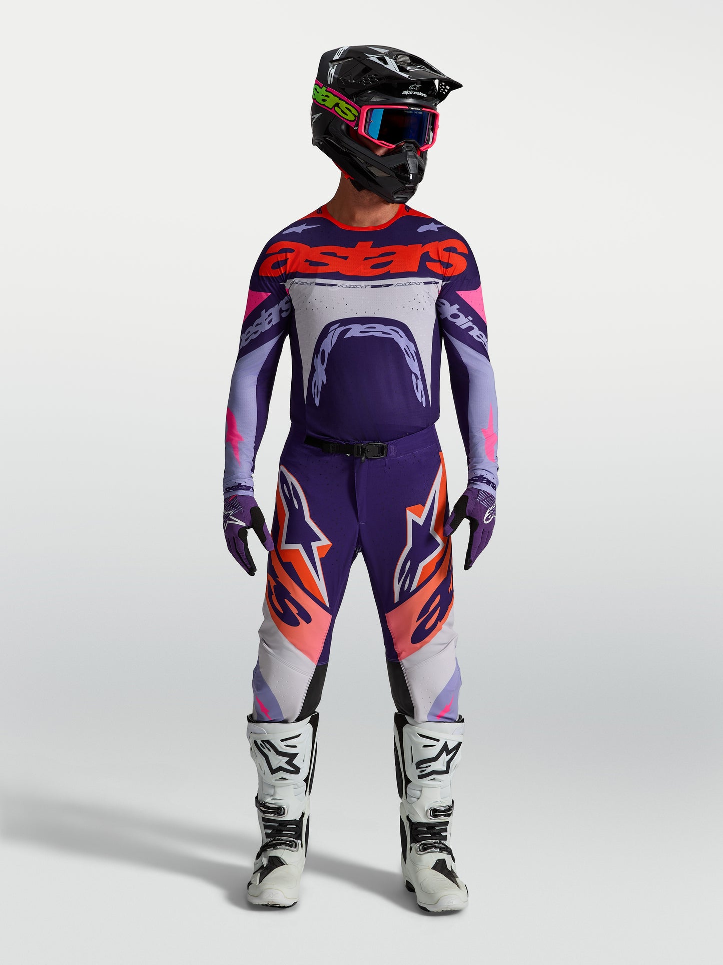 Alpinestars Supertech Dyna Jersey - Hellviolett/Dunkellila/Pink Fluo