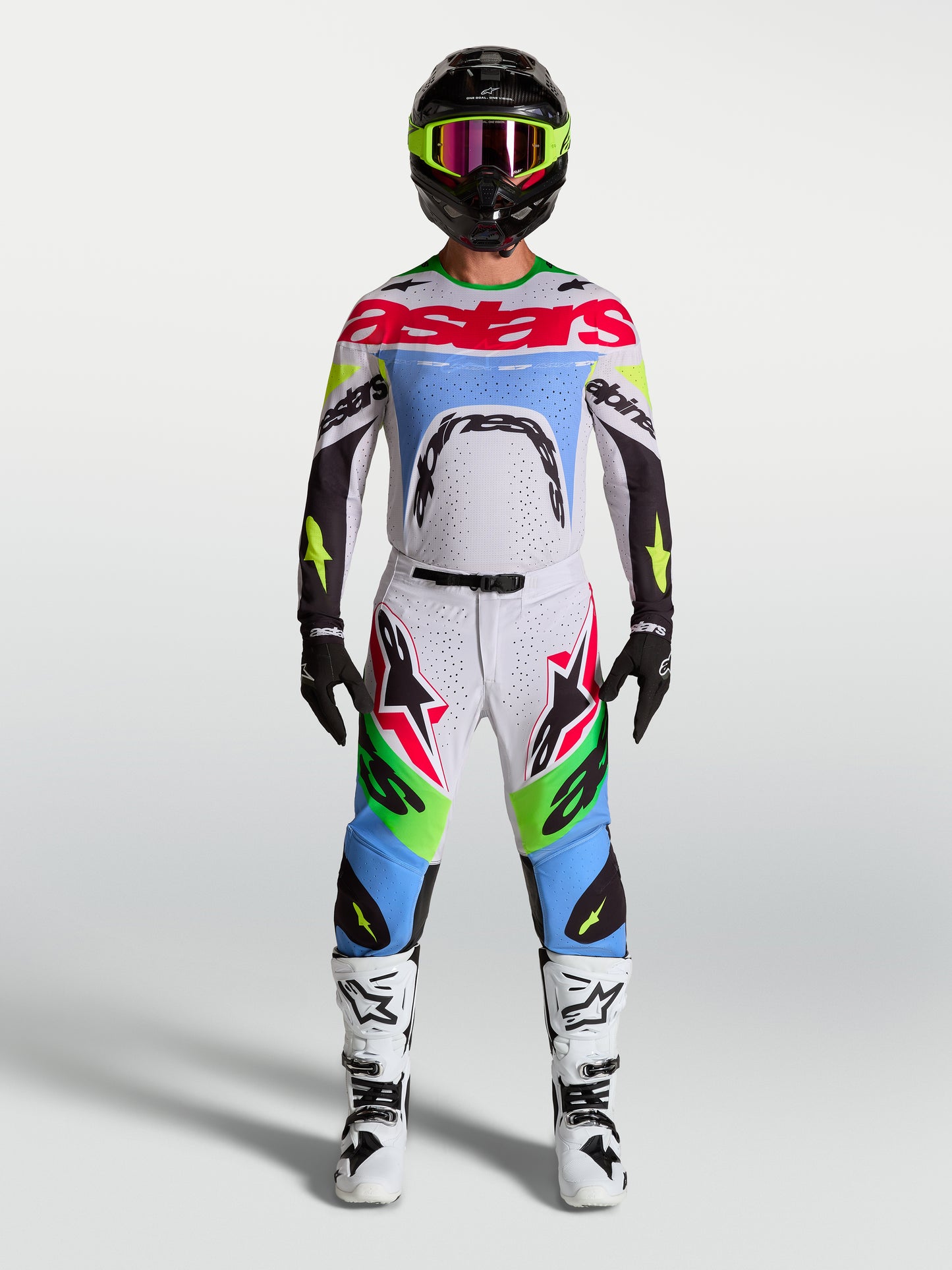 Maglia Alpinestars Supertech Dyna - Lilla chiaro/Verde fluo/Nero