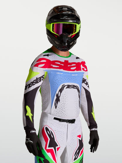 Maglia Alpinestars Supertech Dyna - Lilla chiaro/Verde fluo/Nero