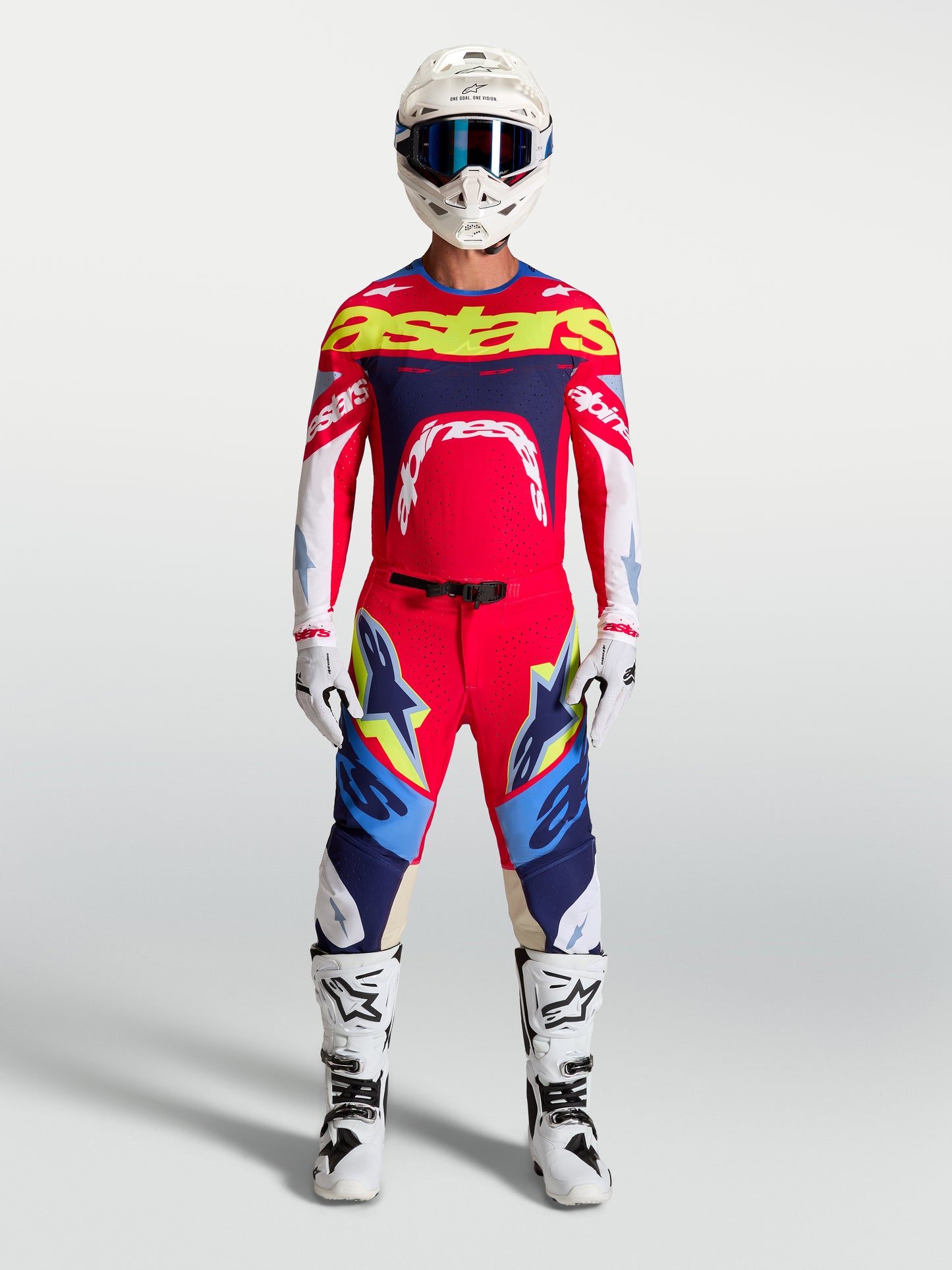 Alpinestars Supertech Dyna Jersey - Fire Red/Weiß/Navy Blue