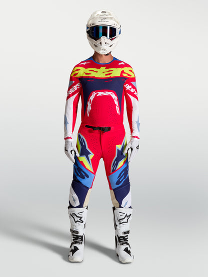 Alpinestars Supertech Dyna Jersey - Fire Red/Weiß/Navy Blue