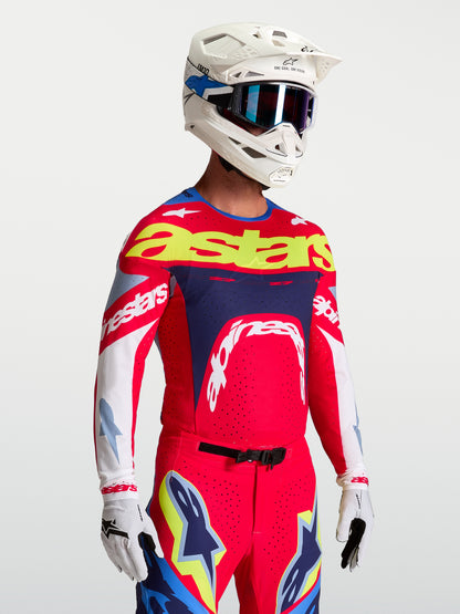 Alpinestars Supertech Dyna Jersey - Fire Red/Weiß/Navy Blue