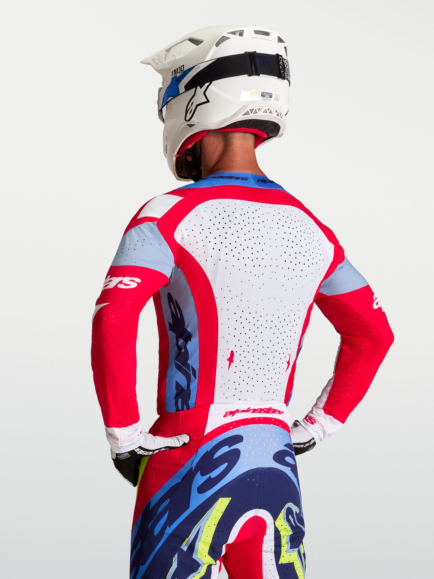 Alpinestars Supertech Dyna Jersey - Fire Red/Weiß/Navy Blue