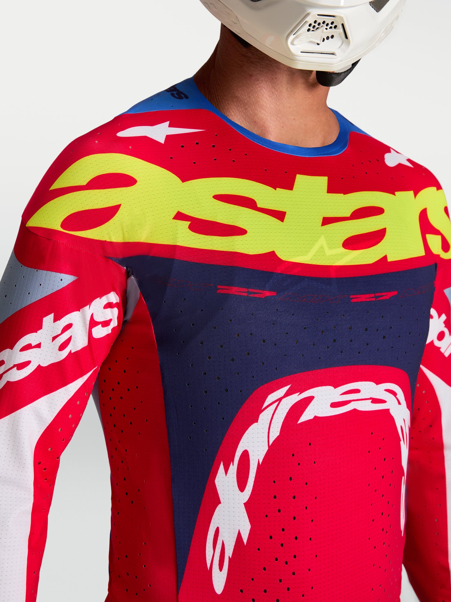 Alpinestars Supertech Dyna Jersey - Fire Red/Weiß/Navy Blue