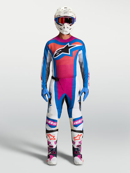 Maillot Alpinestars Techstar Maven - Blanc/Corail chaud/Bleu Blithe