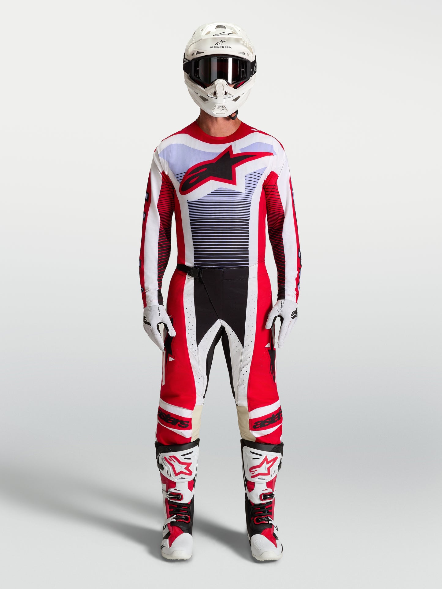 Alpinestars Techstar Maven Jersey - Fire Red/Weiß/Lavendel/Schwarz