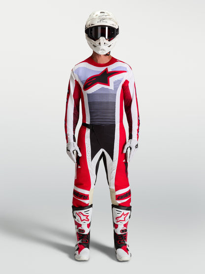 Alpinestars Techstar Maven Jersey - Fire Red/Weiß/Lavendel/Schwarz