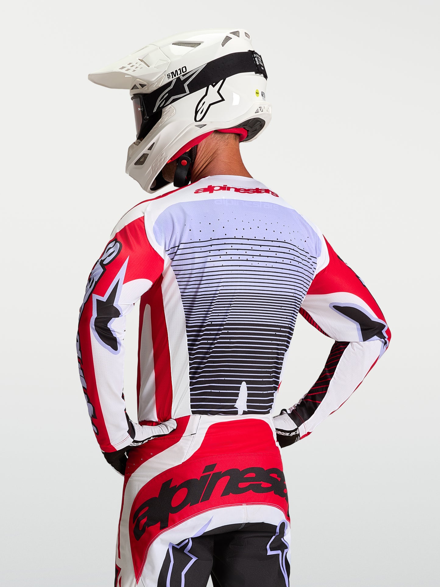 Alpinestars Techstar Maven Jersey - Fire Red/Weiß/Lavendel/Schwarz