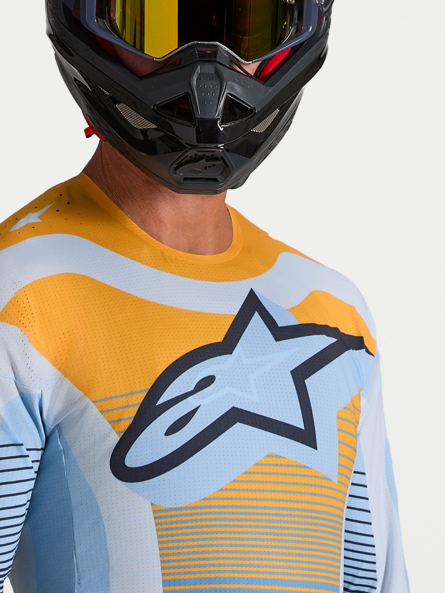 Alpinestars Techstar Maven Jersey - Dust Blue/Tangerine/Black