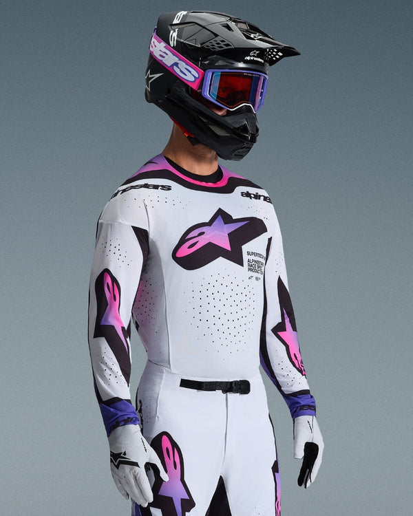 Maillot Alpinestars Supertech Afd Vista - Blanc/Violet/Noir