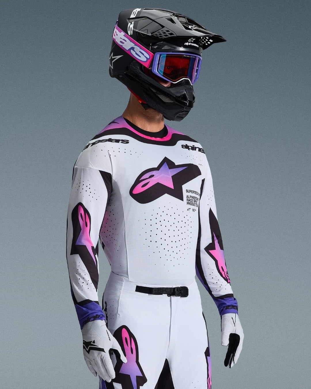 Maillot Alpinestars Supertech Afd Vista - Blanc/Violet/Noir