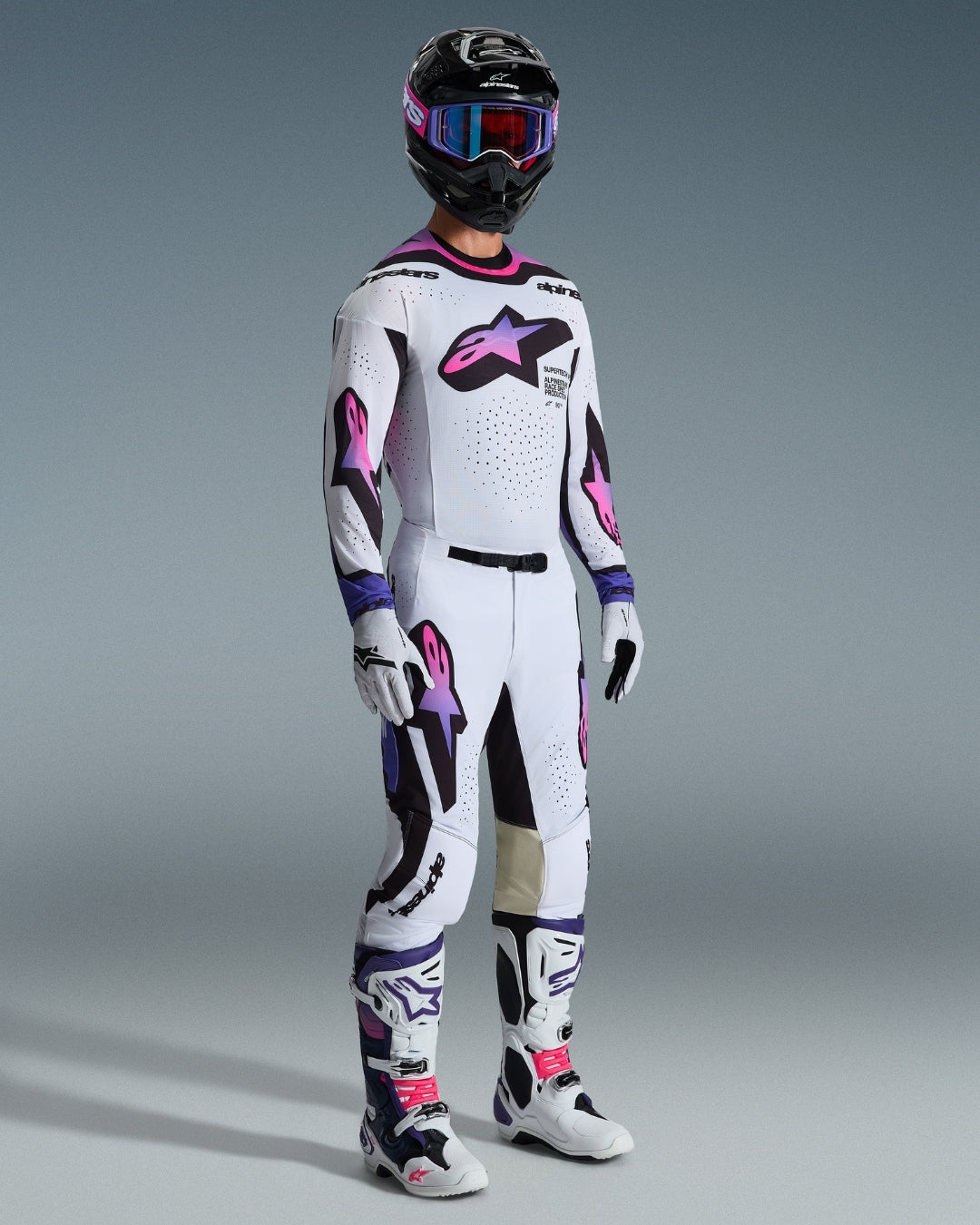 Maillot Alpinestars Supertech Afd Vista - Blanc/Violet/Noir