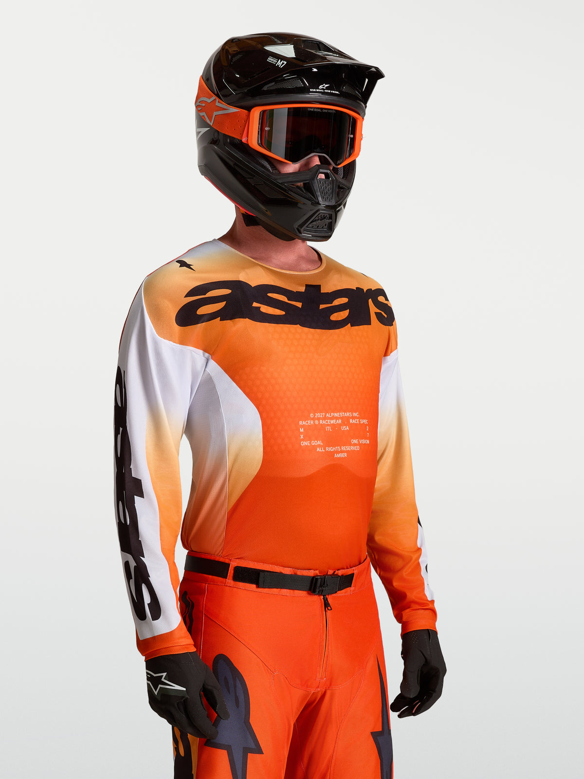 Maillot Alpinestars Racer Amber - Rouge cardinal/Lilas clair/Noir