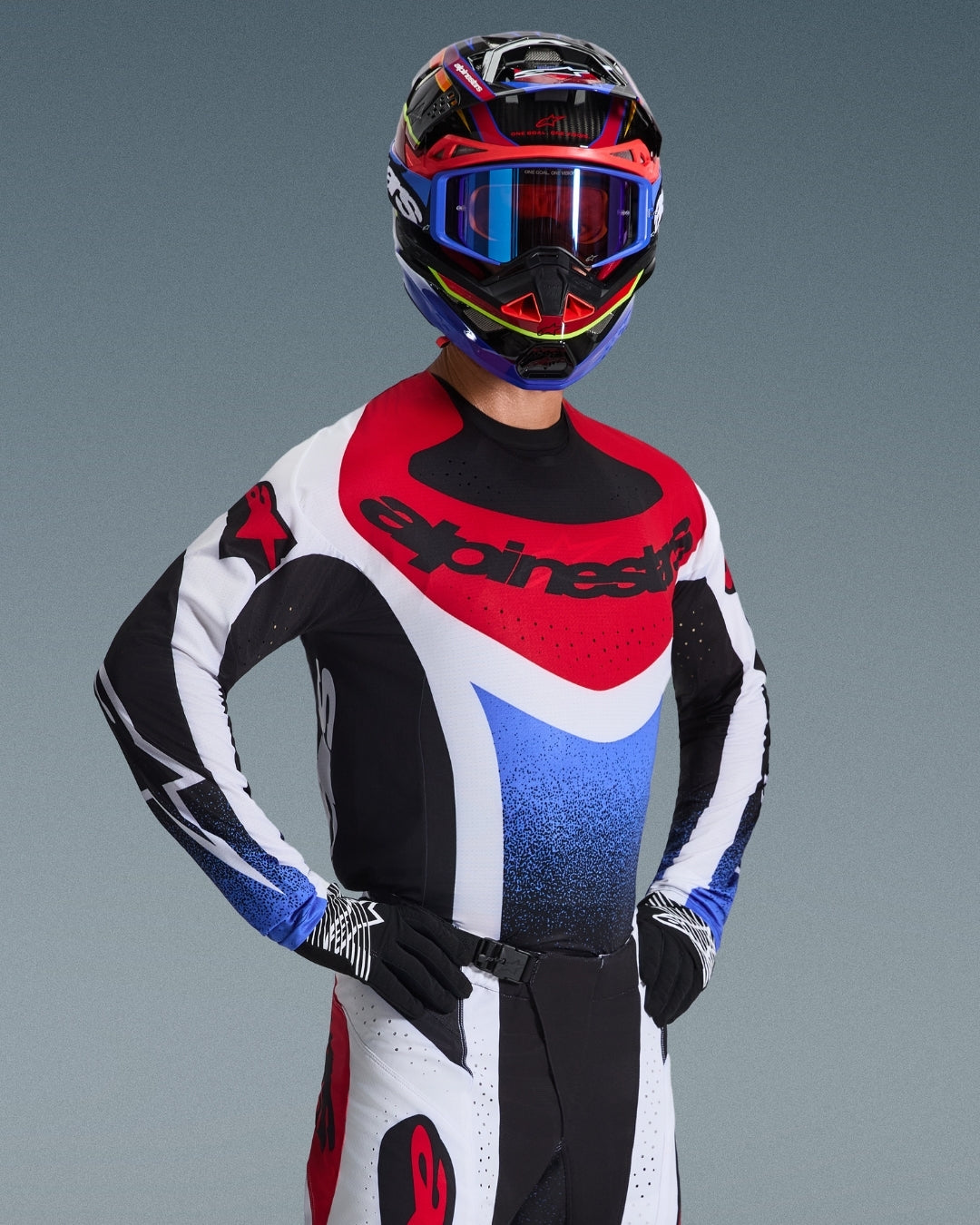 Maillot Alpinestars Techstar Knif - Noir/Blanc/Rouge