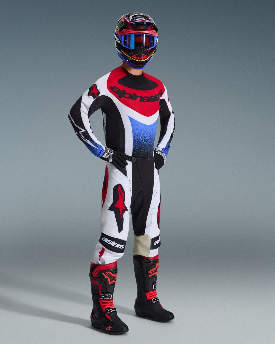 Maillot Alpinestars Techstar Knif - Noir/Blanc/Rouge