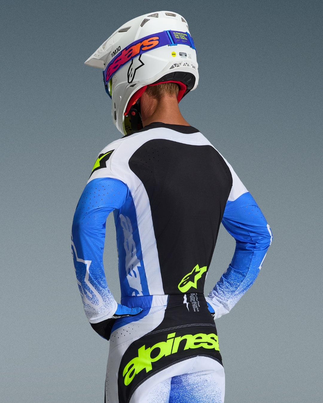Maillot Alpinestars Techstar Knif - Bleu UCLA/Noir/Jaune Fluo