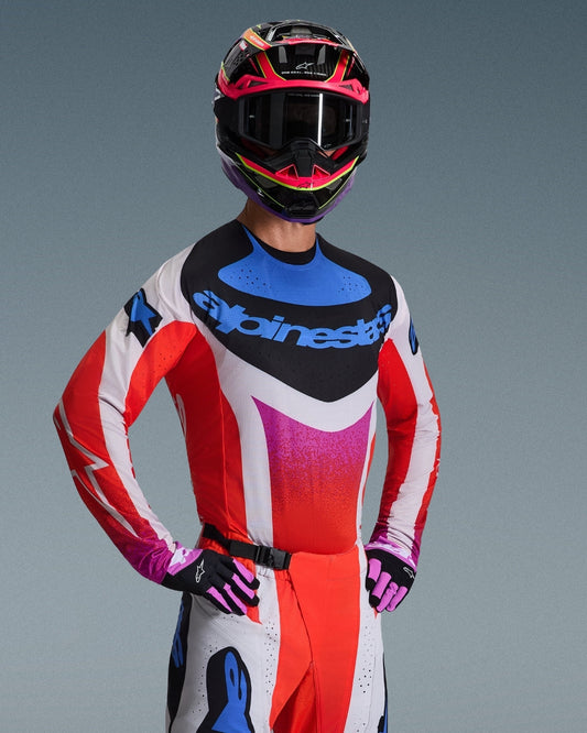 Maillot Alpinestars Techstar Knif - Gris clair/Orange Fluo/Noir