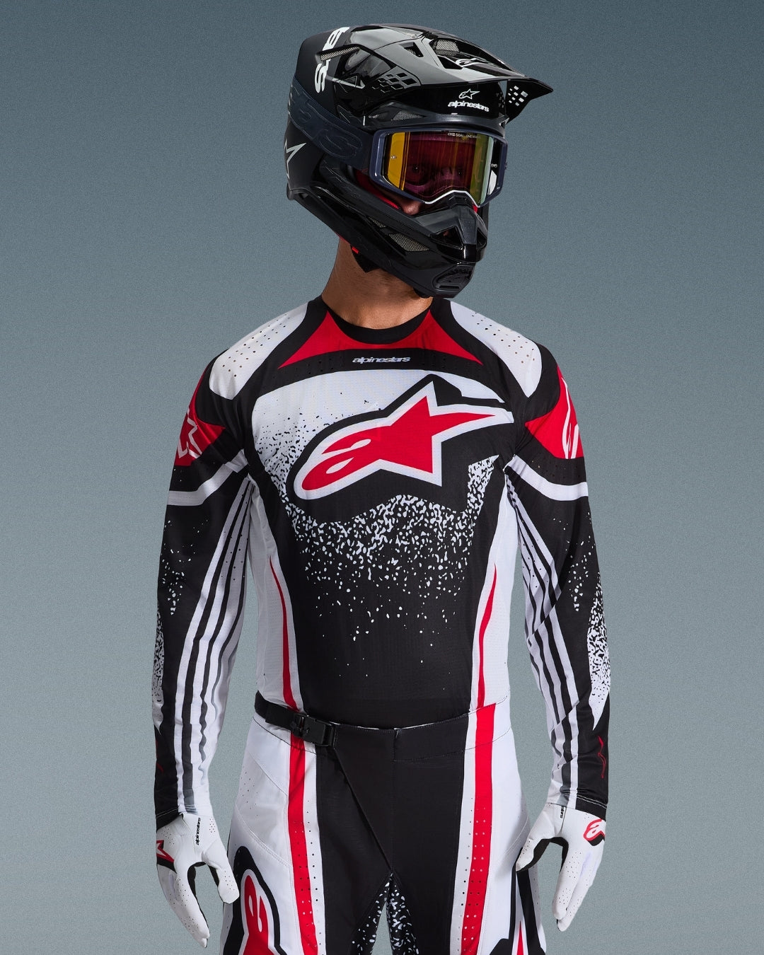 Maillot Alpinestars Techstar Nomur - Noir/Blanc/Rouge