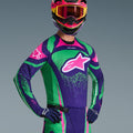 Alpinestars Techstar Nomur Jersey – Dunkelviolett/Grün/Fluoreszierendes Pink