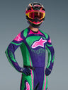 Maillot Alpinestars Techstar Nomur - Violet foncé/Vert/Rose Fluo