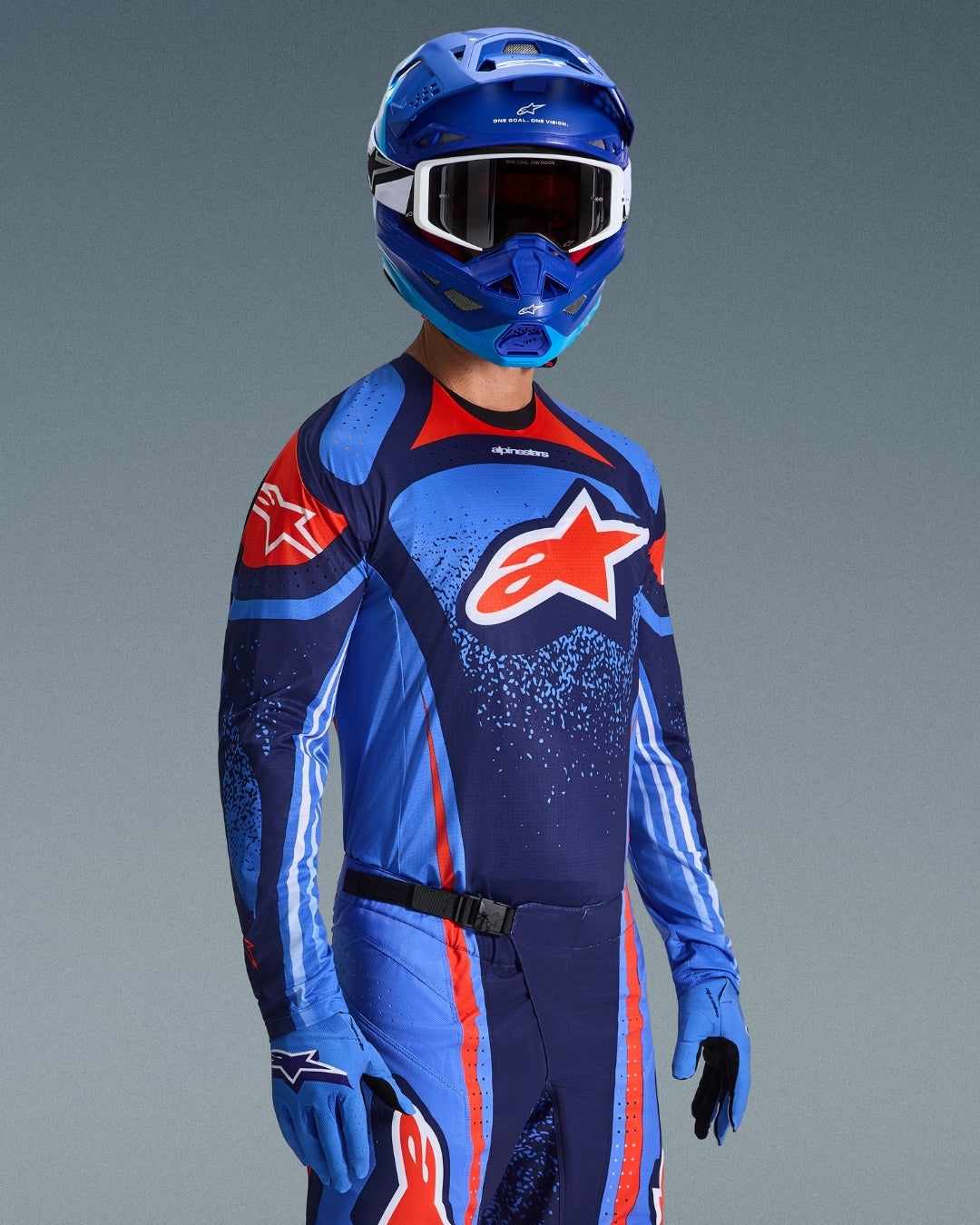 Maillot Alpinestars Techstar Nomur - Marine foncé/Bleu UCLA/Orange