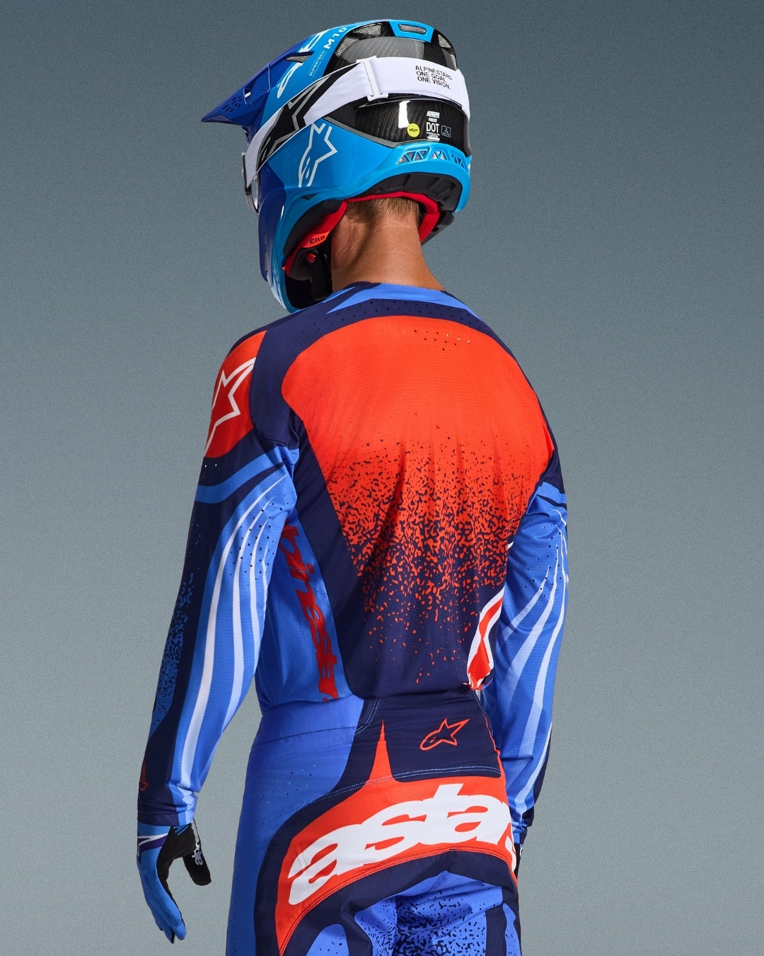 Maillot Alpinestars Techstar Nomur - Marine foncé/Bleu UCLA/Orange