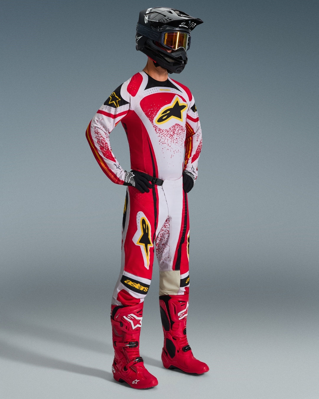 Maillot Alpinestars Techstar Nomur - Gris clair/Rouge/Noir