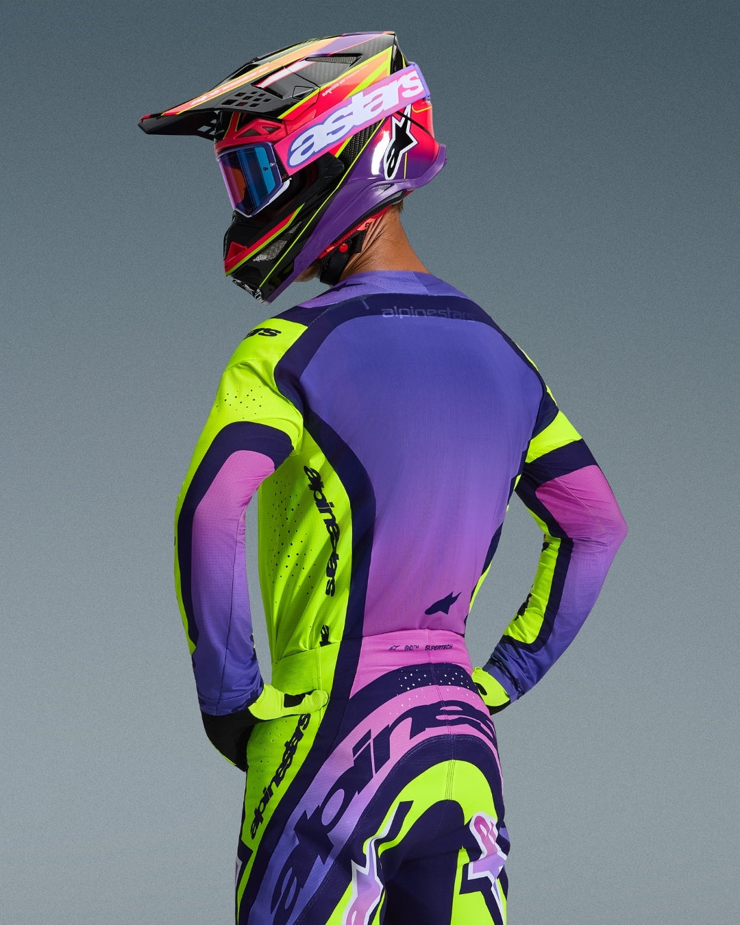 Maillot Alpinestars Supertech Vista - Jaune soufre/Magenta/Vert foncé
