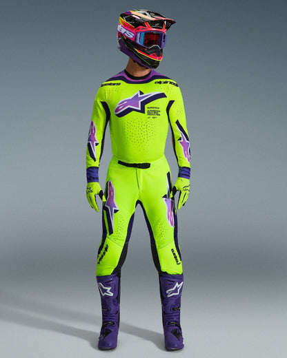 Maillot Alpinestars Supertech Vista - Jaune soufre/Magenta/Vert foncé