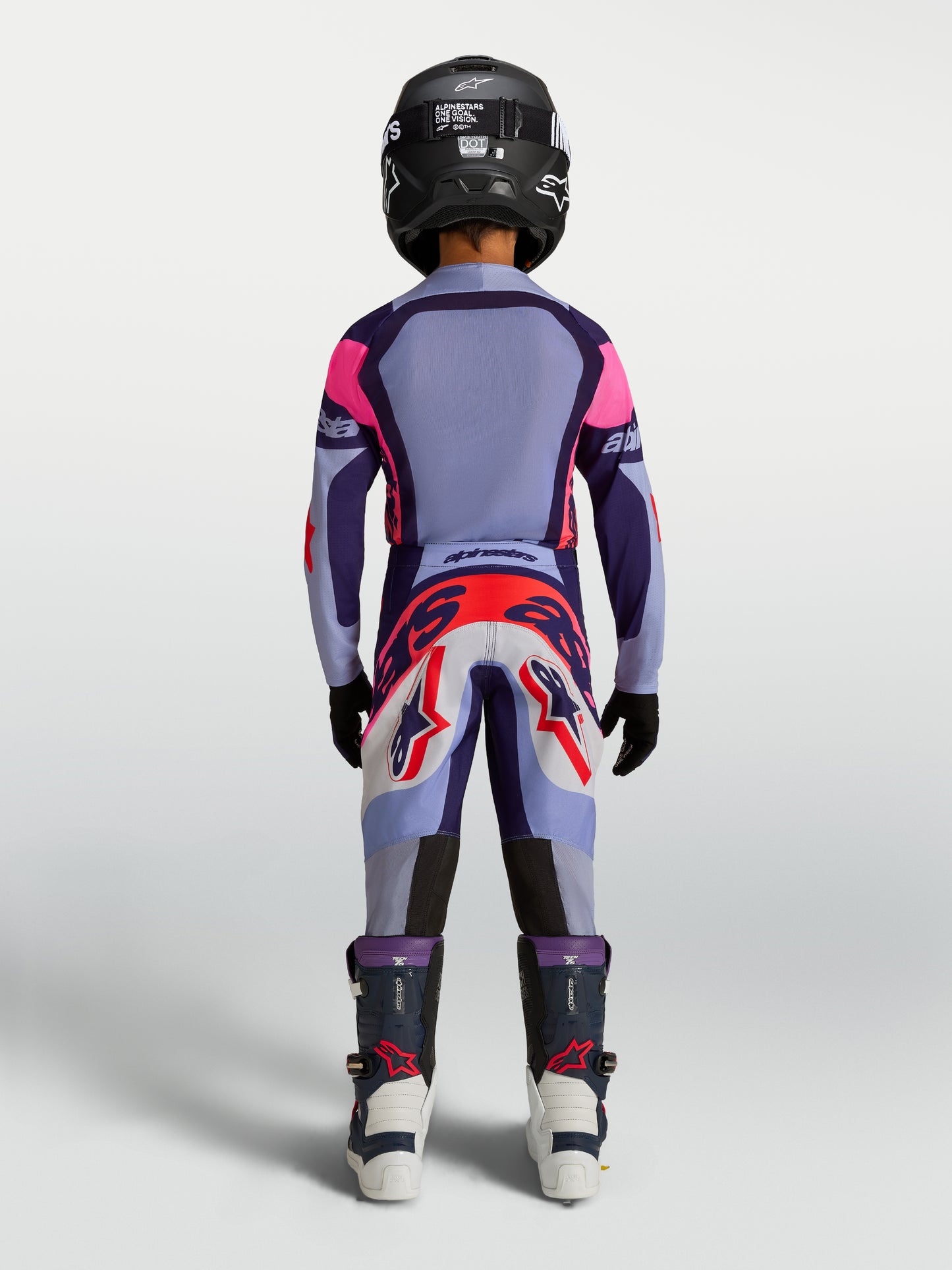 Maglia per bambini Alpinestars Supertech Dyna - Viola chiaro/Viola scuro/Rosa fluo
