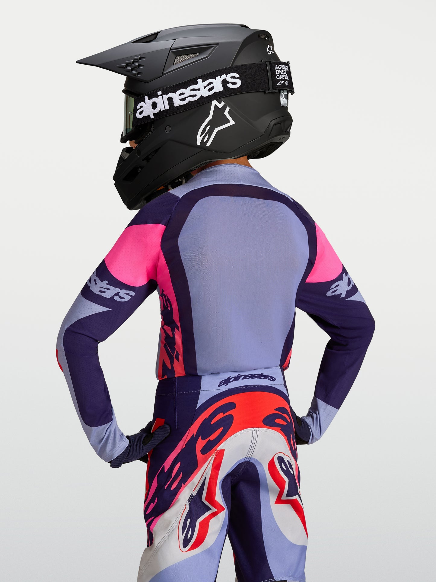 Maglia per bambini Alpinestars Supertech Dyna - Viola chiaro/Viola scuro/Rosa fluo