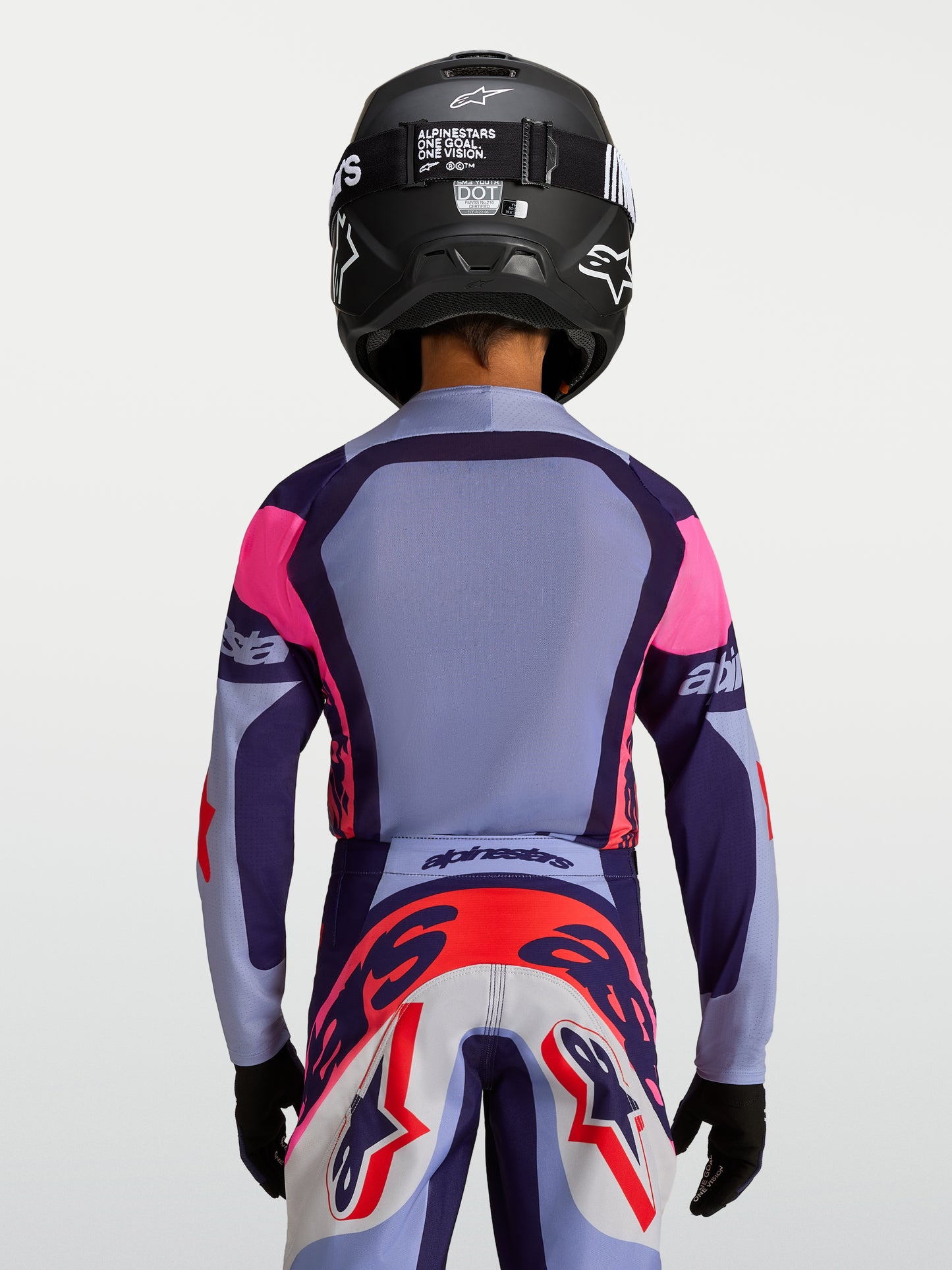 Maglia per bambini Alpinestars Supertech Dyna - Viola chiaro/Viola scuro/Rosa fluo
