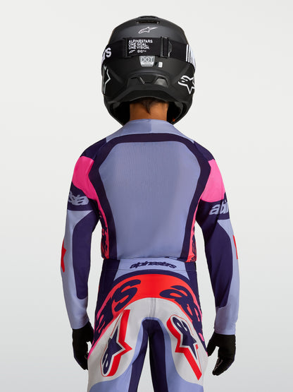 Maglia per bambini Alpinestars Supertech Dyna - Viola chiaro/Viola scuro/Rosa fluo