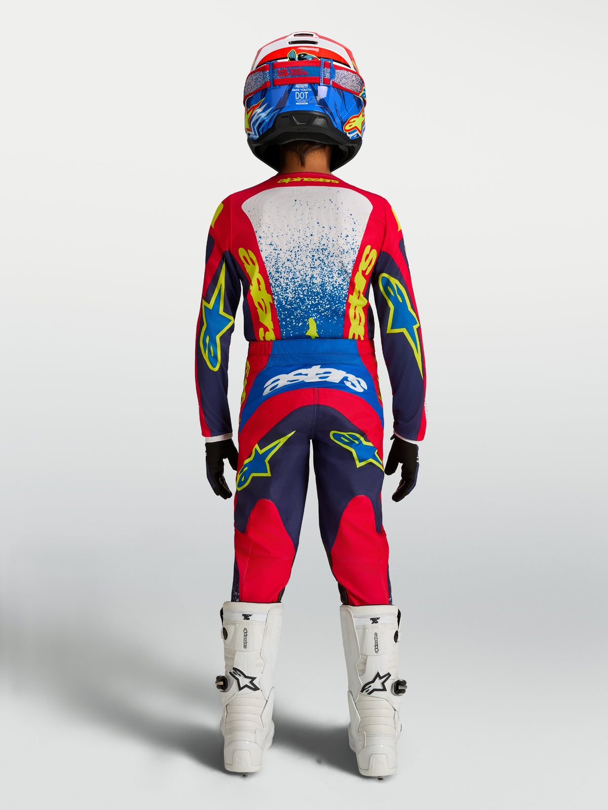 Maillot enfant Alpinestars Fluid Drag - Bleu/Bleu marine/Rouge feu/Blanc