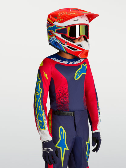 Maillot enfant Alpinestars Fluid Drag - Bleu/Bleu marine/Rouge feu/Blanc