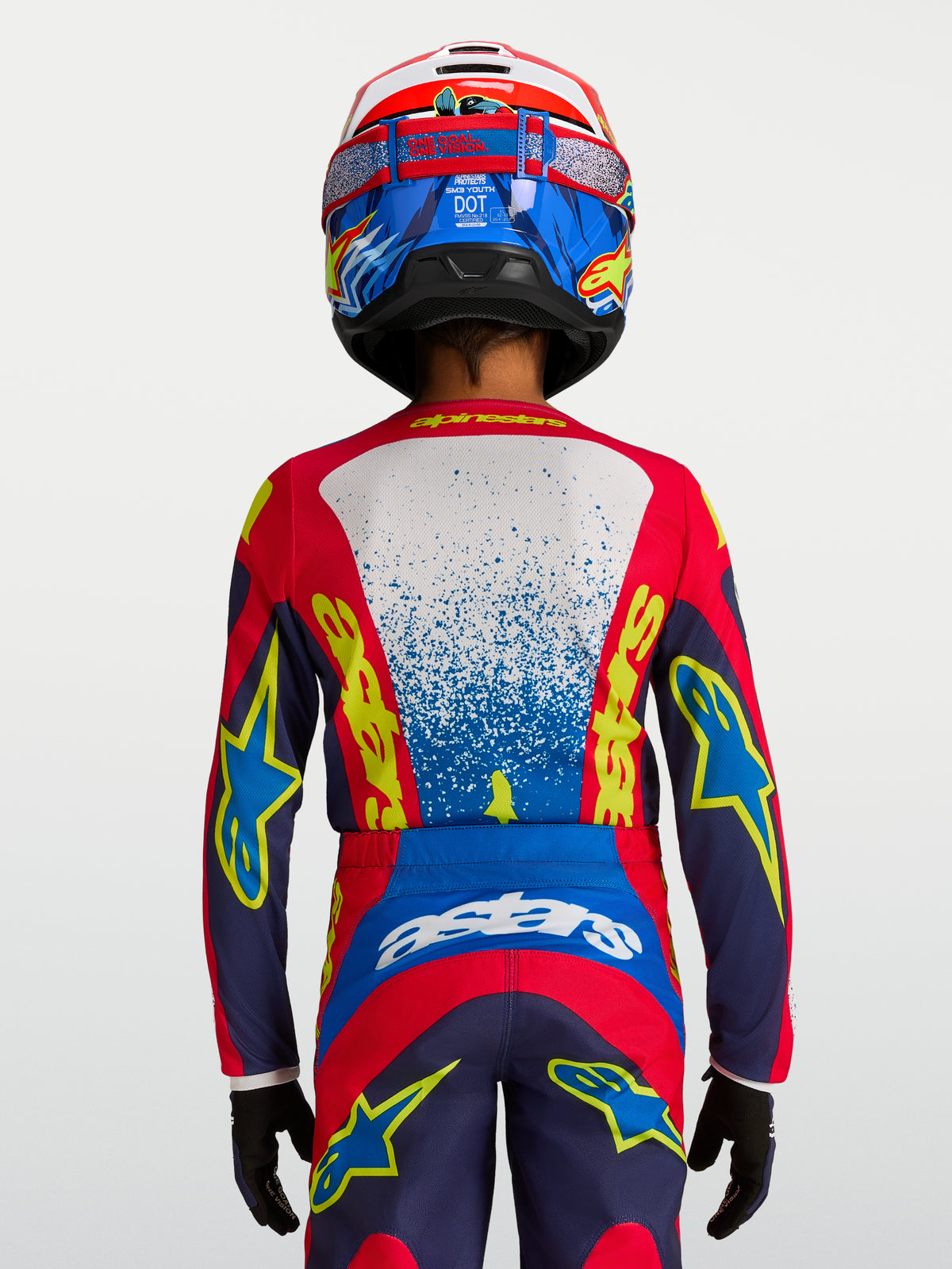 Maillot enfant Alpinestars Fluid Drag - Bleu/Bleu marine/Rouge feu/Blanc