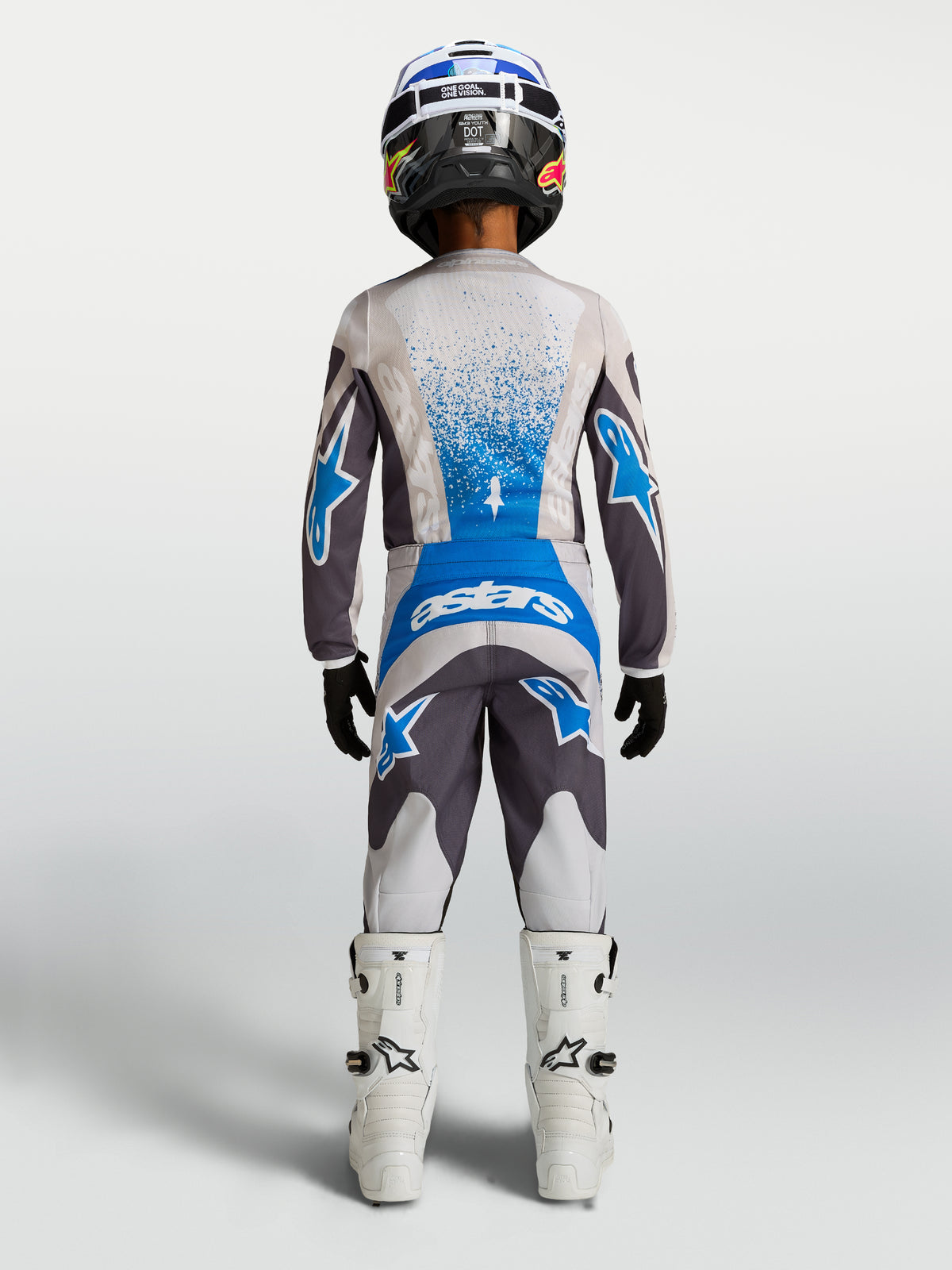 Maillot enfant Alpinestars Fluid Drag - Gris pierre/Lilas clair/Bleu UCLA