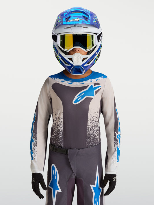 Maillot enfant Alpinestars Fluid Drag - Gris pierre/Lilas clair/Bleu UCLA