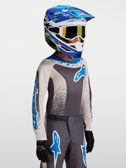 Maillot enfant Alpinestars Fluid Drag - Gris pierre/Lilas clair/Bleu UCLA