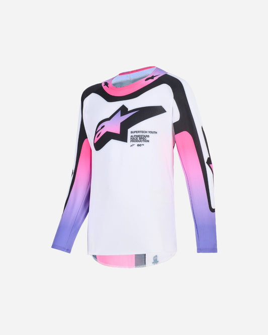 Maillot enfant Alpinestars Supertech Vista - Blanc/Violet/Noir