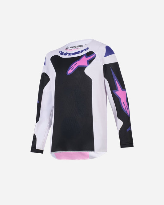 Maillot enfant Alpinestars Fluid Grid - Noir/Gris clair/Violet