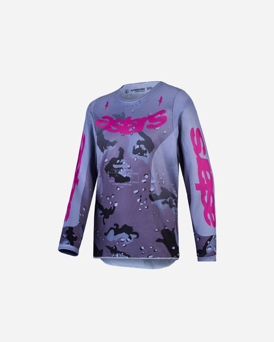 Maillot enfant Alpinestars Fluid Lone - Camo gris/Violet