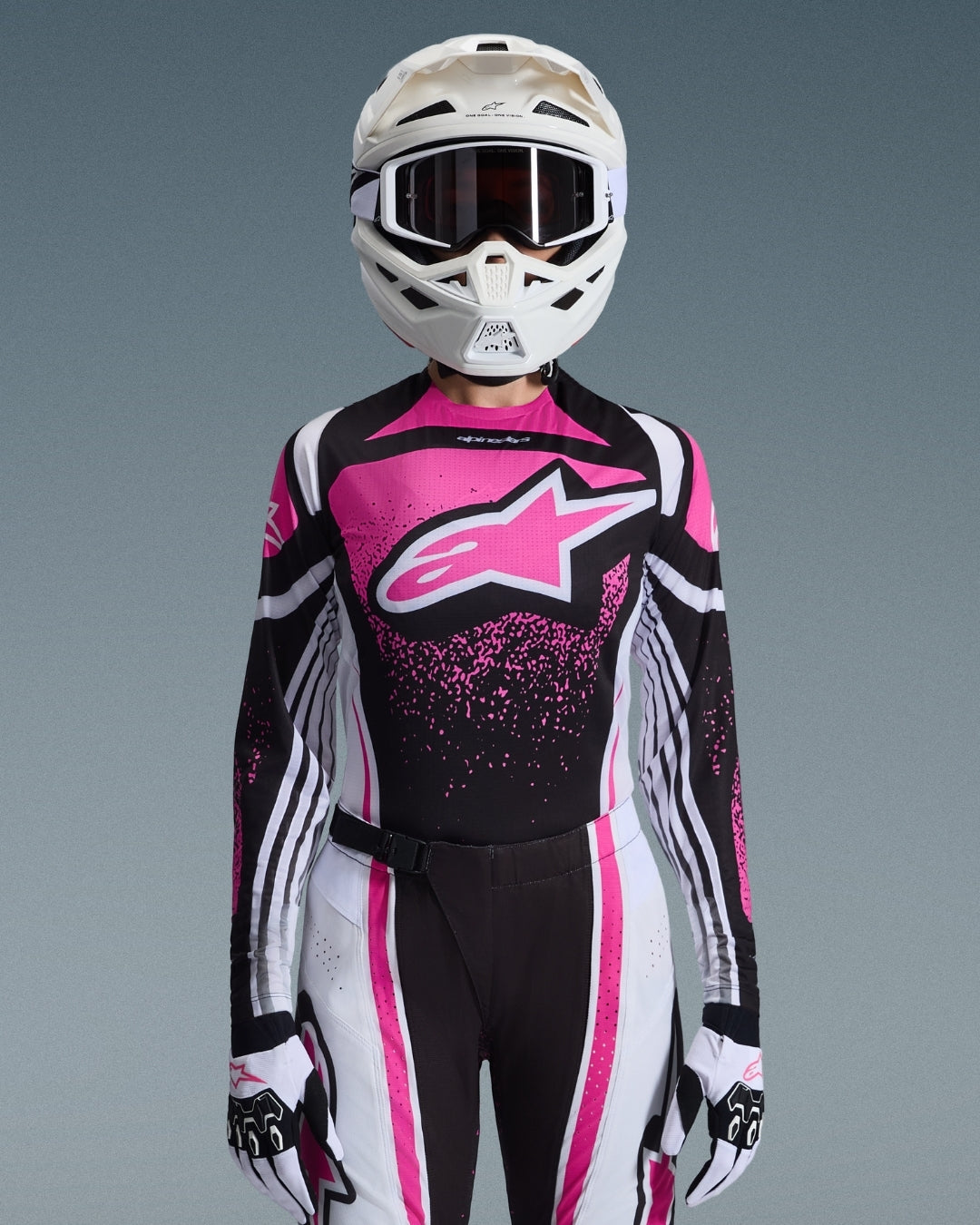 Maillot femme Alpinestars Techstar Nomur - Noir/Blanc/Fuchsia