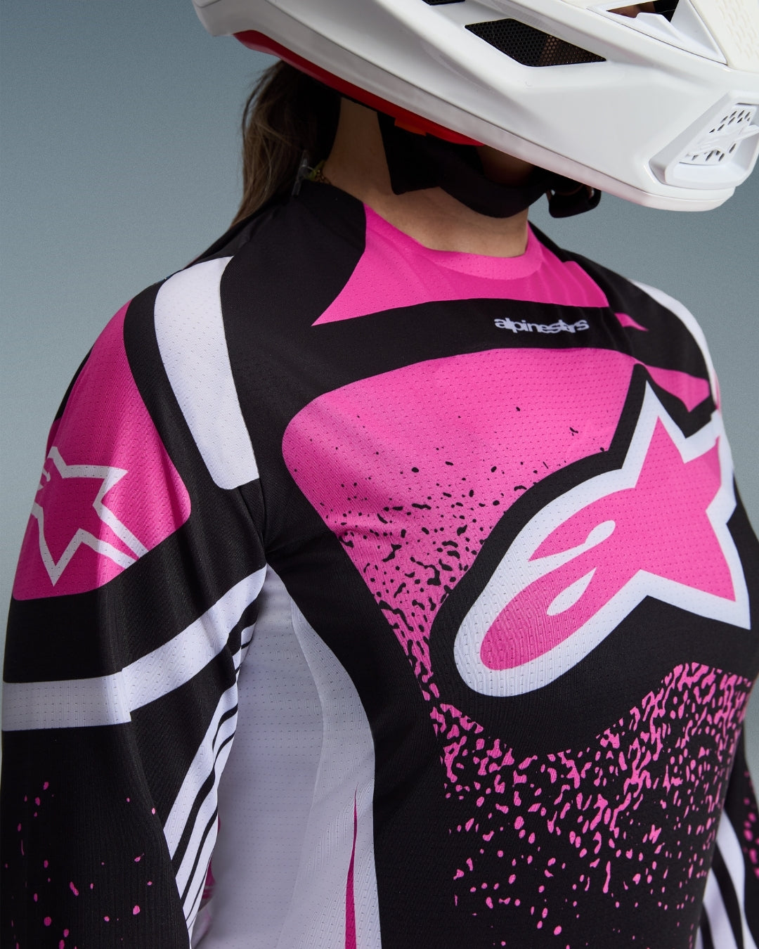 Maillot femme Alpinestars Techstar Nomur - Noir/Blanc/Fuchsia