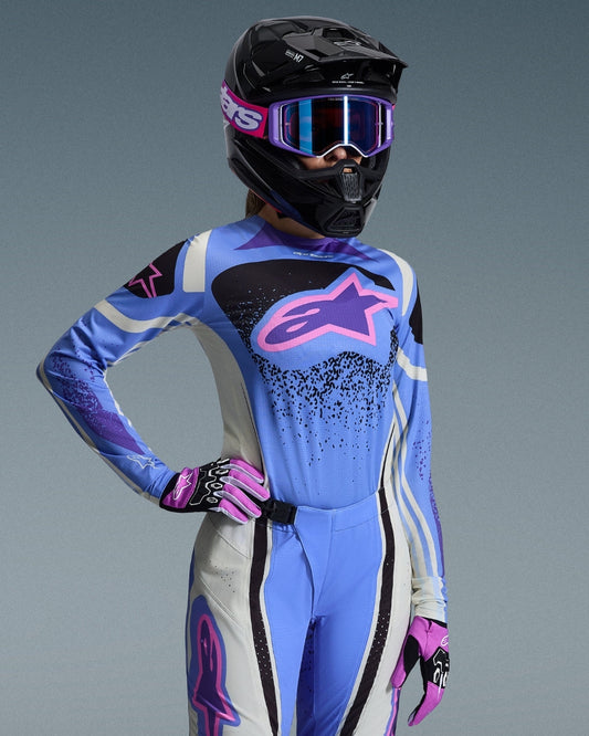 Maillot femme Alpinestars Techstar Nomur - Bleu clair/Blanc cassé/Noir