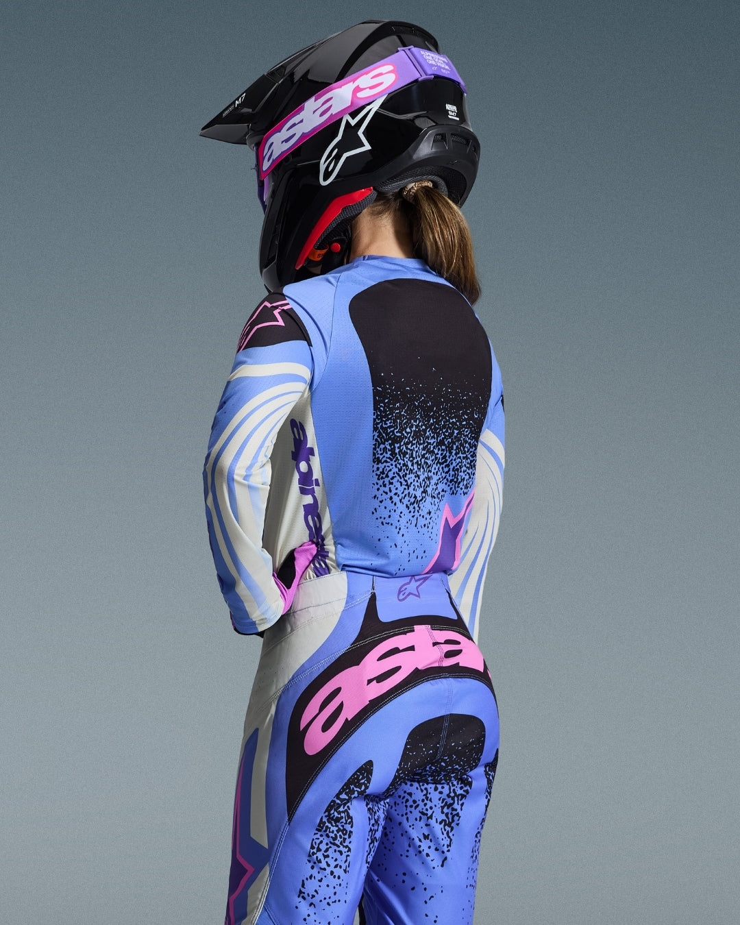 Maillot femme Alpinestars Techstar Nomur - Bleu clair/Blanc cassé/Noir