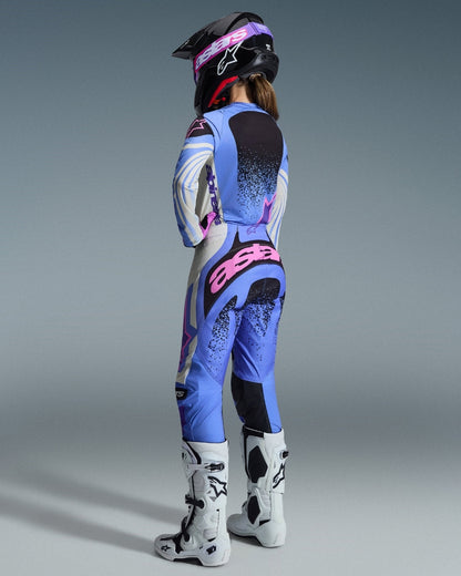 Maillot femme Alpinestars Techstar Nomur - Bleu clair/Blanc cassé/Noir