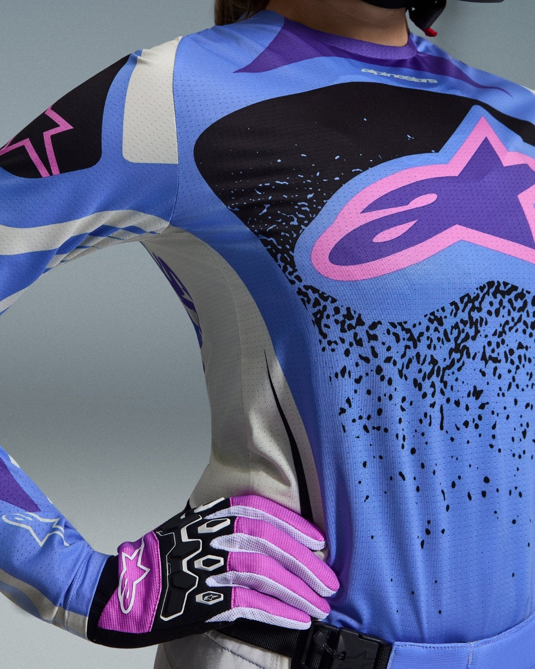 Maillot femme Alpinestars Techstar Nomur - Bleu clair/Blanc cassé/Noir