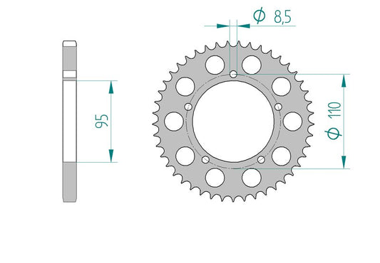 Couronne AFAM 44201 - 45 dents