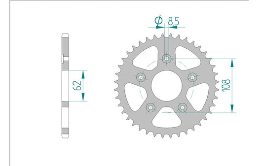 Couronne AFAM 44203 - 39 dents